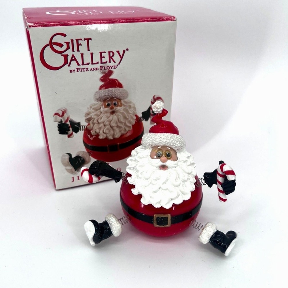 Fitz & Floyd Jiggling Santa Shelf Sitter Funny Gift Quirky Christmas Decor VTG